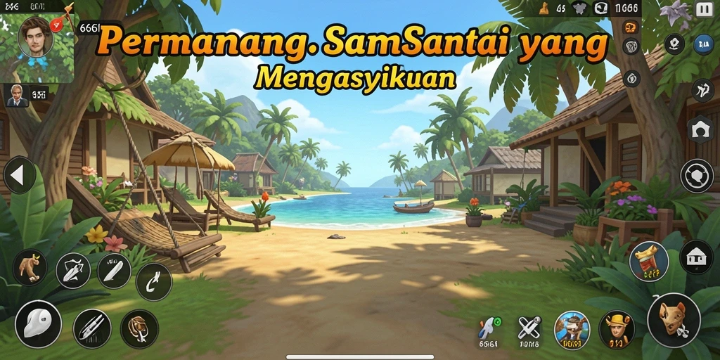 Screenshot menunjukkan gameplay berwarna dan menyenangkan dari 666I.