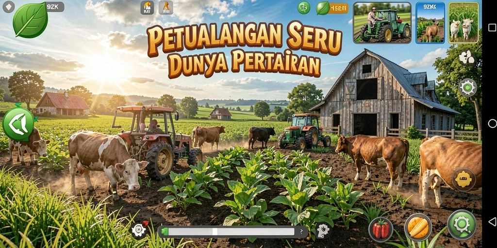 Gameplay seru di 9ZK dengan aktivitas pertanian.