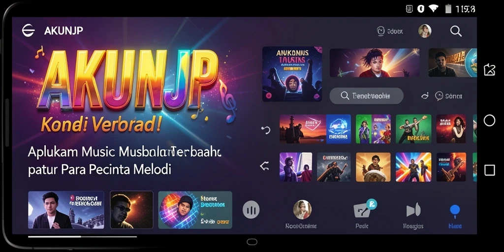 Tampilan gameplay AKUNJP yang menarik dengan interaksi musik.