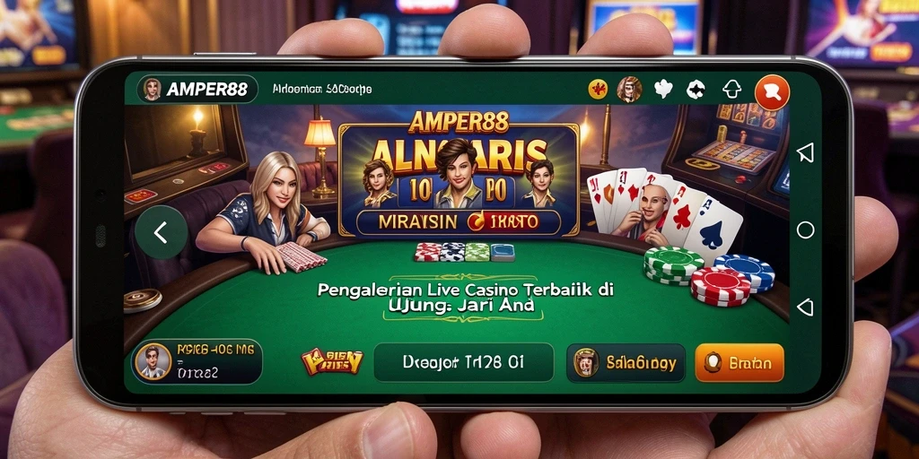 Tampilan utama gameplay Live Casino yang menarik dan interaktif.
