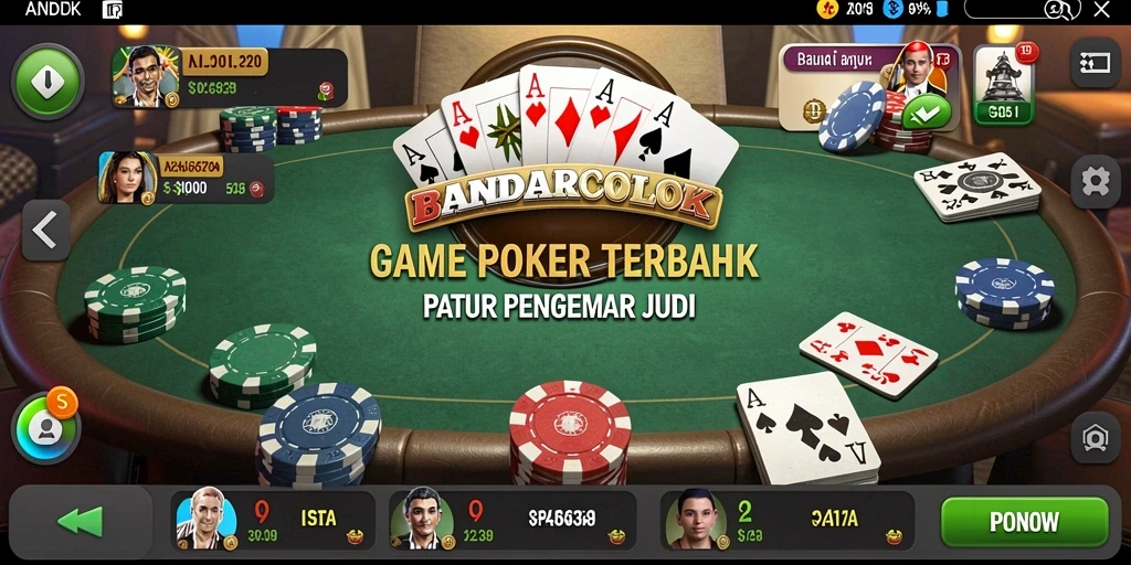 Screenshot gameplay BANDARCOLOK menampilkan aksi seru permainan Poker.