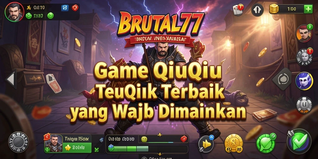 Tampilan gameplay mendebarkan dalam BRUTAL77 dengan kartu QiuQiu.