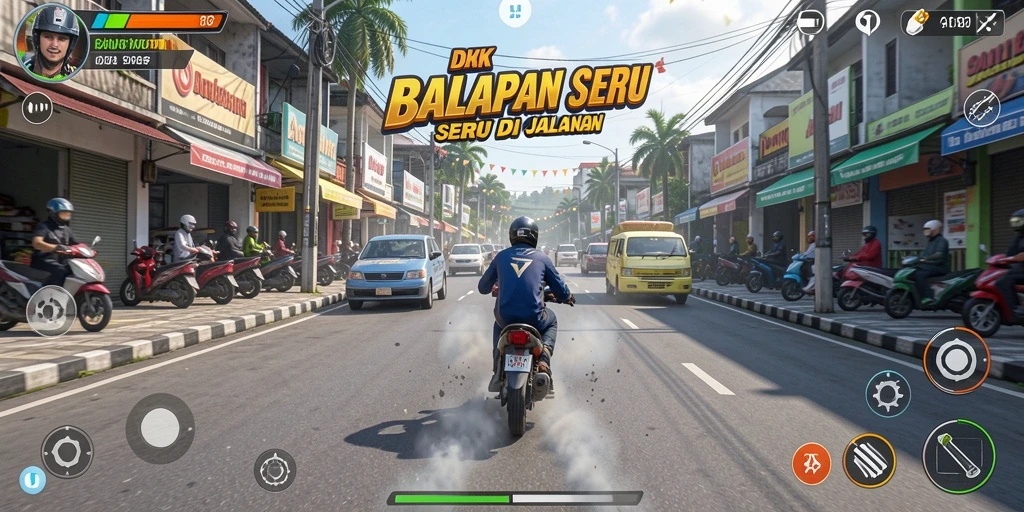 Tampilan utama DKK dengan balapan seru yang menarik.