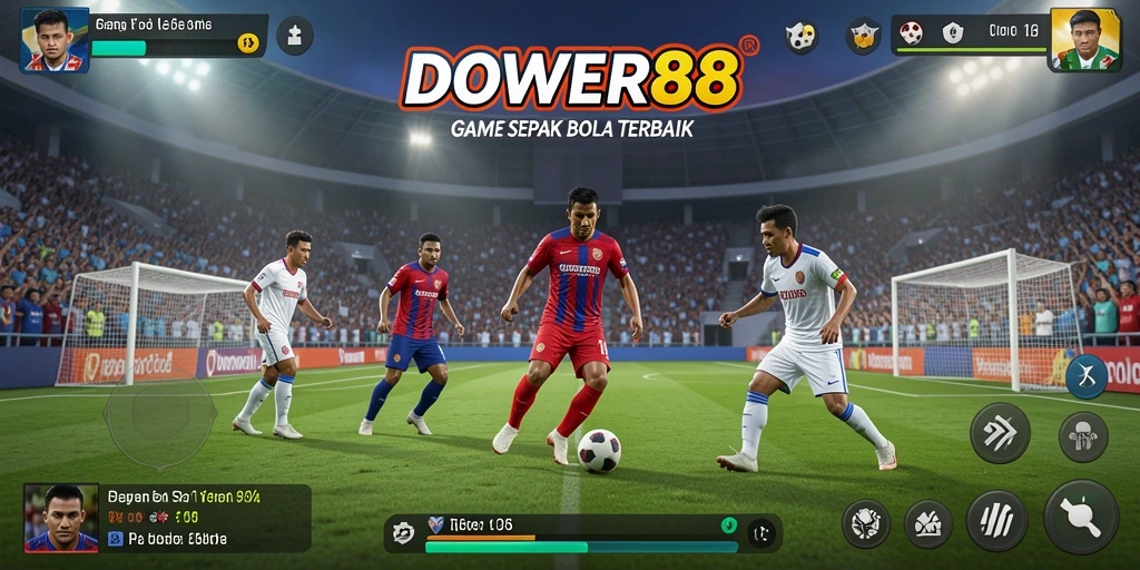 Tampilan gameplay DOWER88 yang menarik saat pertandingan sepak bola.