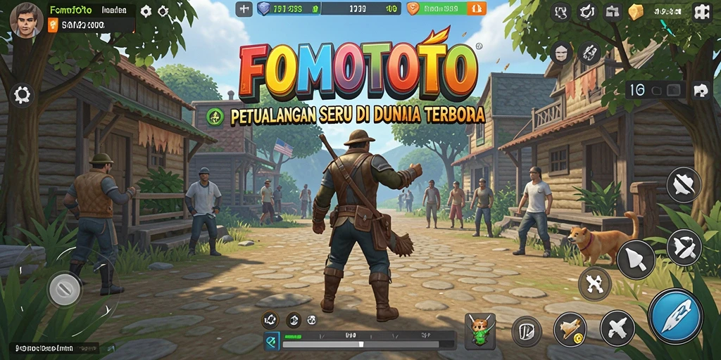 Screenshot FOMOTOTO menampilkan aksi seru di dunia terbuka.