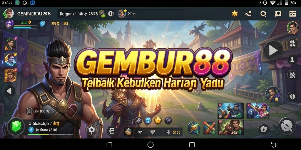 Tampilan utama GEMBUR88 dengan fitur-fitur Utility yang menarik.