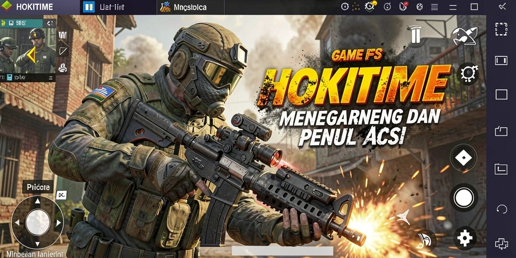 Gameplay seru HOKITIME dengan aksi FPS yang mendebarkan.