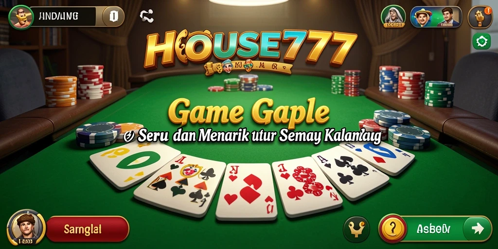 Screenshot gameplay HOUSE777 menampilkan serunya permainan Gaple.