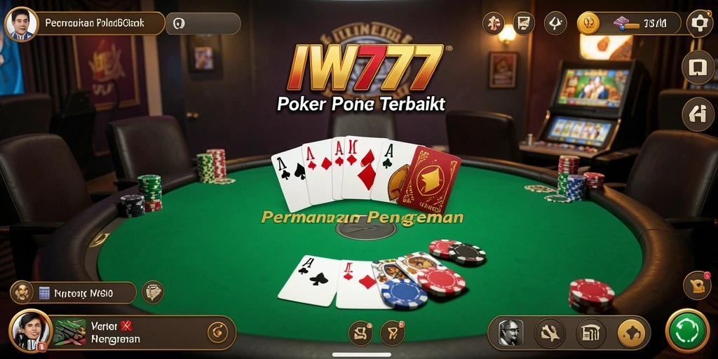 Screenshot IW777 menampilkan gameplay Poker yang seru dan menegangkan.