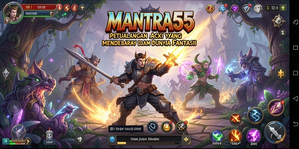 Gameplay seru dan pertarungan epik dalam MANTRA55.