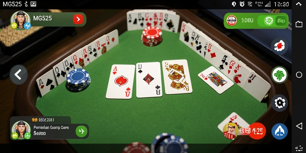 Tampilan gameplay seru dari MG525 dalam permainan Gaple.