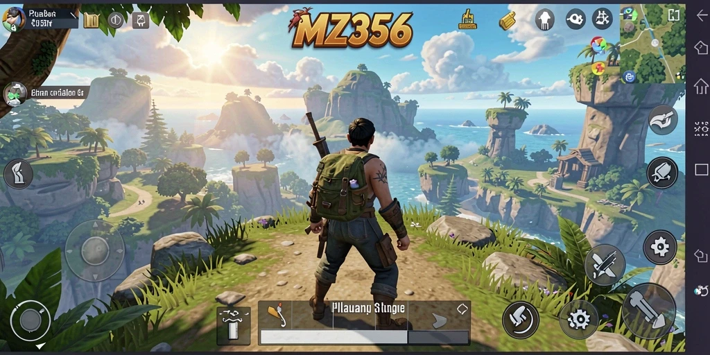 Gameplay MZ356 yang menampilkan dunia terbuka yang luas dan indah.