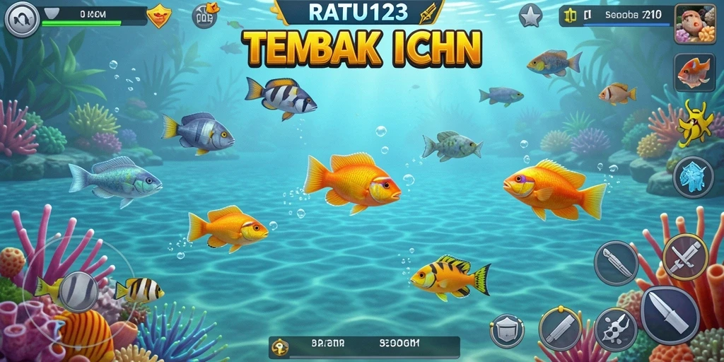 Tangkapan layar utama dari gameplay Tembak Ikan yang seru.