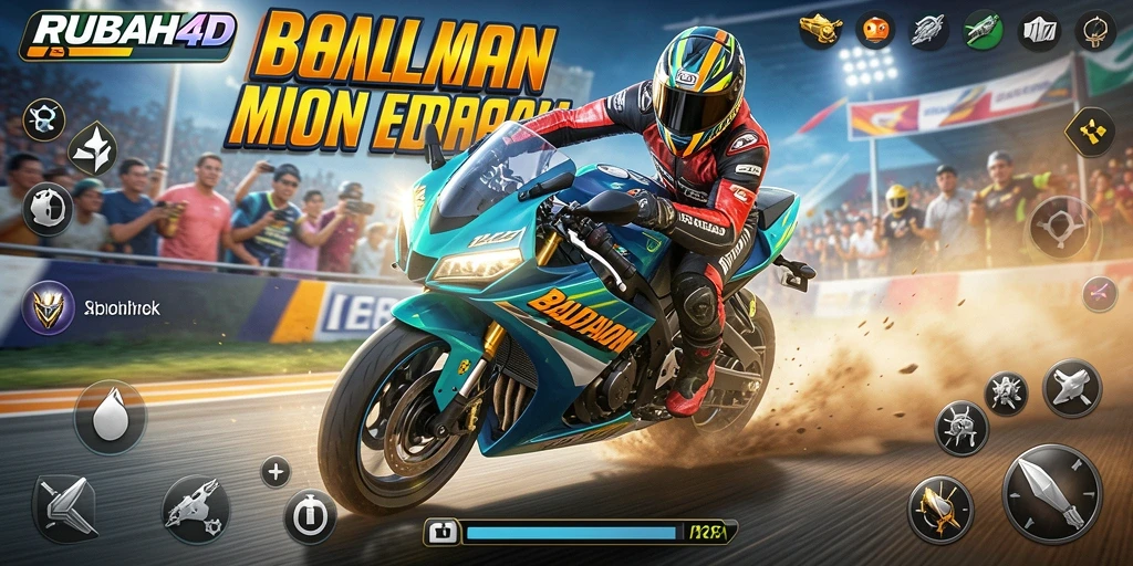 Tampilan gameplay motor balap intens dan kompetitif.