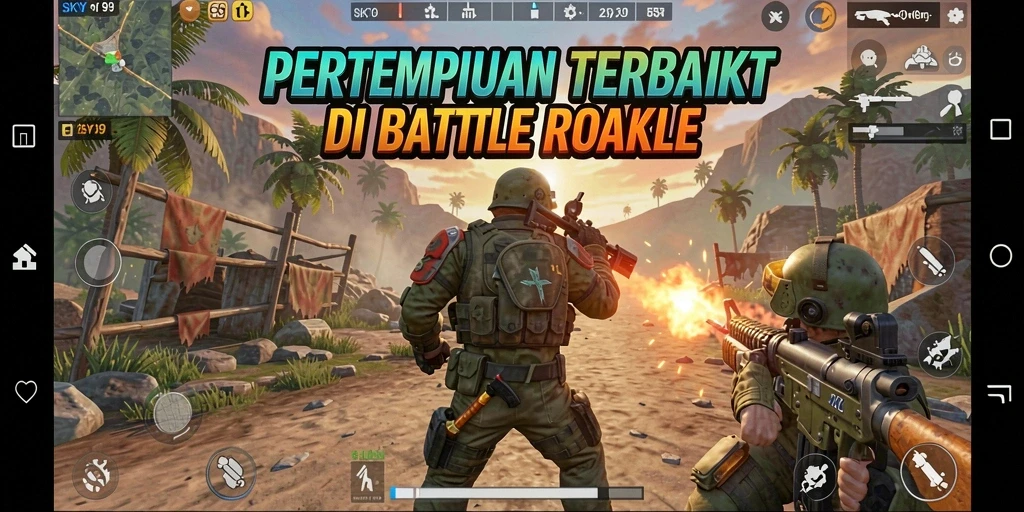 Screenshot gameplay SKY99 menampilkan aksi pertempuran yang mendebarkan.