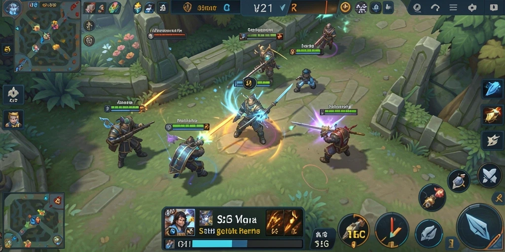 Screenshot V21 memperlihatkan aksi gameplay strategi yang menegangkan.