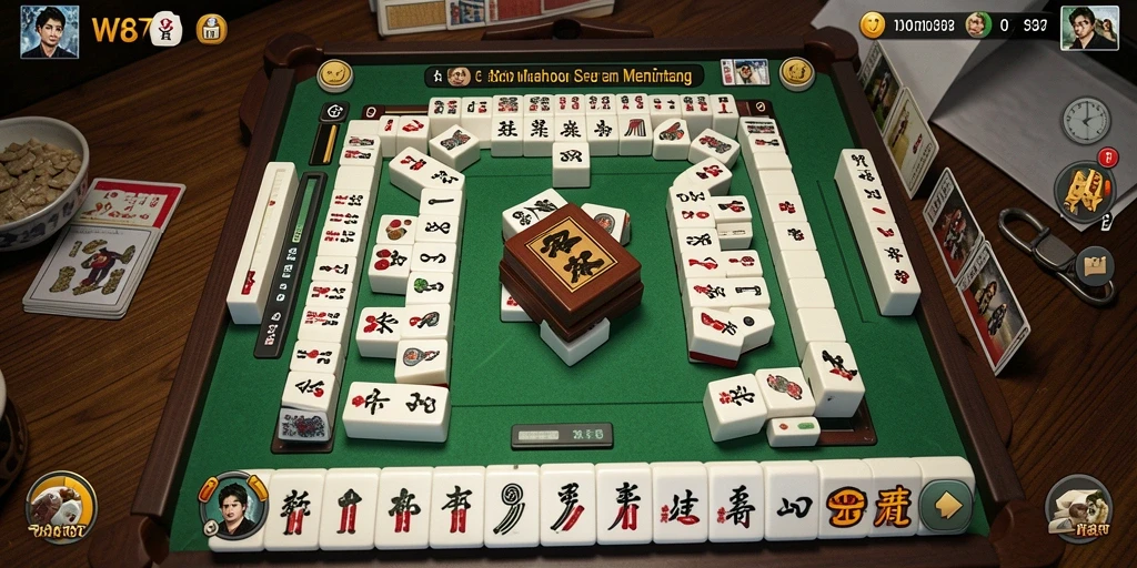 Screenshot gameplay WG87 menampilkan keseruan bermain Mahjong.