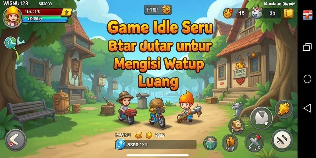 Tampilan gameplay seru dari WISNU123 dengan elemen Idle yang menarik.